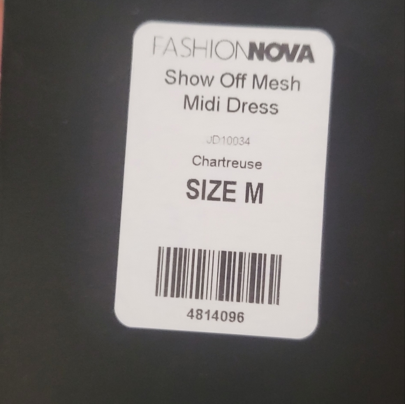 Fashion Nova Show off Mesh Midi Dress, Green, Backless, Size M - Picture 10 of 10